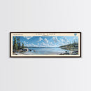 Cold Lake Framed Canvas Print, Lake House Art, Panoramic Wide Art, Travel Poster, Modern Lake Painting, Home Decor