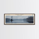 Davy Lake Framed Canvas Print, Lake House Decor, Panoramic Wall Art, Travel Poster, Rustic Lake Painting, Home Decor