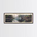 Dutch Springs Pennsylvania Framed Canvas Print, Lake House Art, Panoramic Wall Art, Travel Poster, Rustic Lake Painting, Home Decor