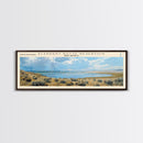Elephant Butte Reservoir New Mexico Framed Canvas Print, Panoramic Lake House Decor, Wall Art, Travel Poster, Rustic Lake Painting, Nature Art