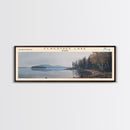 Flagstaff Lake Maine Framed Canvas Print, Panoramic Lake House Decor, Wall Art, Travel Poster, Peaceful Lake Painting, Nature Art