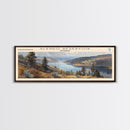 Glendo Reservoir Wyoming Framed Canvas Print, Panoramic Lake House Decor, Wall Art, Travel Poster, Beautiful Lake Painting, Nature Art