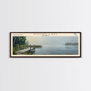 Higgins Lake Michigan Framed Canvas Print, Lake House Art, Panoramic Wall Art, Travel Poster, Serene Lake Painting, Home Decor