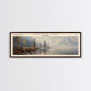 Jackson Lake Framed Canvas Print, Panoramic Lake House Decor, Wall Art, Travel Poster, Captivating Lake Painting, Nature Art