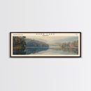 Kerr Lake Virginia Framed Canvas Print, Lake House Art, Panoramic Wall Art, Travel Poster, Stunning Lake Painting, Home Decor