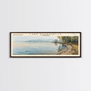 Lake Dardanelle California Framed Canvas Print, Lake House Decor, Panoramic Wall Art, Travel Poster, Scenic Landscape Painting, Nature Art