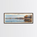 Lake Decatur Illinois Framed Canvas Print, Lake House Decor, Panoramic Wall Art, Travel Poster, Beautiful Lake Painting, Nature Art