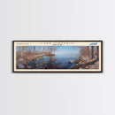 Lake Ontario Framed Canvas Print, Lake House Decor, Panoramic Wall Art, Travel Poster, Serene Landscape Painting, Rustic Art