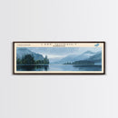 Lake Quinault Washington Framed Canvas Print, Lake House Decor, Panoramic Wall Art, Travel Poster, Beautiful Landscape Painting, Rustic Art