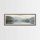 Lake Rabun Georgia Framed Canvas Print, Lake House Decor, Panoramic Wall Art, Travel Poster, Serene Landscape Painting, Living Room Decor
