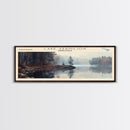 Lake Vermilion Minneapolis Framed Canvas Print, Lake House Decor, Panoramic Wall Art, Travel Poster, Scenic Landscape Painting, Rustic Art