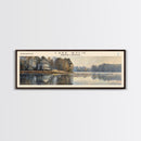 Lake Wylie North Carolina Framed Canvas Print, Lake House Decor, Panoramic Wall Art, Travel Poster, Scenic Landscape Painting, Contemporary Art