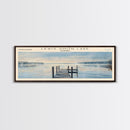 Lewis Smith Lake Alabama Framed Canvas Print, Lake House Decor, Panoramic Wall Art, Travel Poster, Landscape Painting, Modern Art