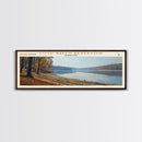 Loch Raven Reservoir Maryland Framed Canvas Print, Lake House Decor, Panoramic Wall Art, Travel Poster, Landscape Painting, Contemporary Art