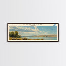 Merrill Creek Reservoir New Jersey Framed Canvas Print, Lake House Decor, Panoramic Wall Art, Travel Poster, Scenic Landscape Painting, Living Room Decor