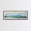 Managua Lake Framed Canvas Print, Lake House Decor, Panoramic Wall Art, Travel Poster, Scenic Landscape Painting, Living Room Decor