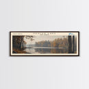 Mosquito Reservoir Ohio Framed Canvas Print, Lake House Decor, Panoramic Wall Art, Travel Poster, Beautiful Landscape Painting, Modern Art