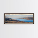 Mount Storm Lake West Virginia Framed Canvas Print, Lake House Decor, Panoramic Wall Art, Travel Poster, Landscape Painting, Contemporary Art