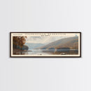 Monksville Reservoir New Jersey Framed Canvas Print, Lake House Decor, Panoramic Wall Art, Travel Poster, Landscape Painting, Bedroom Decor