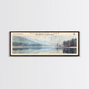 Mosquito Lake Framed Canvas Print, Lake House Decor, Panoramic Wall Art, Travel Poster, Scenic Landscape Painting, Living Room Decor