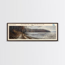 Palisades Reservoir Idaho Framed Canvas Print, Lake House Decor, Panoramic Travel Poster, Landscape Painting, Bedroom Decor