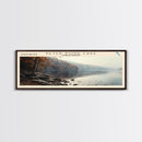 Peter Pond Lake Framed Canvas Print, Lake House Decor, Panoramic Wall Art, Travel Poster, Scenic Landscape Painting, Contemporary Art