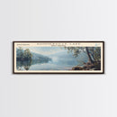Summerville Lake West Virginia Panoramic Wall Art, Framed Canvas Print, Lake House Decor, Travel Poster, Scenic Lake Painting, Living Room Decor