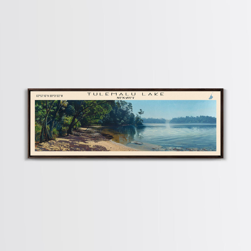 Walden Pond Massachusetts Panoramic Wall Art, Framed Canvas Print, Lake House Decor, Travel Poster, Scenic Lake Scene, Bedroom Decor