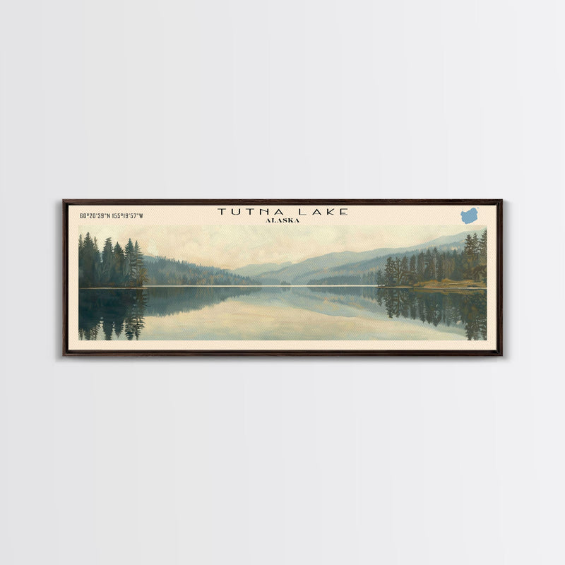 Wallum Lake Rhode Island Panoramic Wall Art, Framed Canvas Print, Lake House Decor, Travel Poster, Scenic Lake Scene, Living Room Art