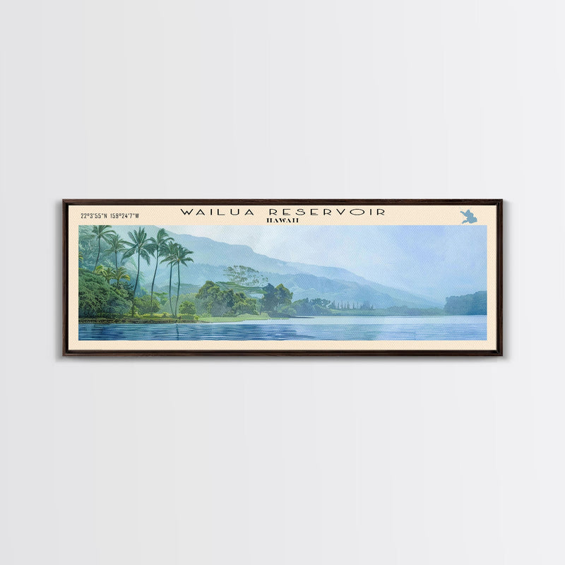 Wharton Lake Panoramic Wall Art, Framed Canvas Print, Lake House Decor, Travel Poster, Beautiful Lake Scene, Living Room Art