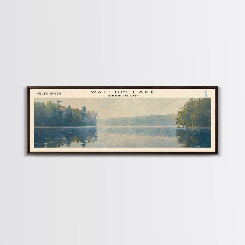 Wilson Lake Arizona Panoramic Wall Art, Framed Canvas Print, Lake House Decor, Travel Poster, Scenic Lake Scene, Bedroom Art