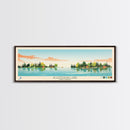 Allequash Lake Wisconsin Framed Canvas Print, Panoramic Wall Art, Midcentury Modern, Pop Art, Travel Poster, Living Room Decor