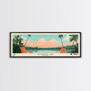 Alligator Lake Florida Framed Canvas Print, Panoramic Travel Poster, Pop Art, Midcentury Modern Wall Art, Scenic Bedroom Decor