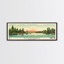 Angostura Reservoir South Dakota Framed Canvas Print, Panoramic Wall Art, Midcentury Modern, Pop Art, Travel Poster, Scenic Bedroom Art