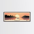 Arkabutla Lake Mississippi Framed Canvas Print, Panoramic Wall Art, Midcentury Modern, Pop Art, Travel Poster, Scenic Lake House Art
