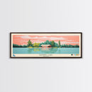 Banning Lake Indiana Framed Canvas Print, Panoramic Travel Poster, Midcentury Modern Wall Art, Pop Art, Bedroom Decor