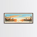 Barren River Lake Kentucky Framed Canvas Print, Panoramic Travel Poster, Midcentury Modern Wall Art, Pop Art, Lake House Decor