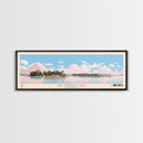 Bay Springs Lake Mississippi Framed Canvas Print, Panoramic Wall Art, Midcentury Modern, Pop Art, Travel Poster, Scenic Living Room Decor, Bedroom Art