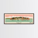 Beaver Lake Arkansas Framed Canvas Print, Panoramic Wall Art, Midcentury Modern, Pop Art, Travel Poster, Scenic Lake House Art, Bedroom Decor