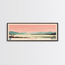 Big Glen Lake Michigan Framed Canvas Print, Panoramic Wall Art, Midcentury Modern, Pop Art, Travel Poster, Scenic Living Room Decor, Bedroom Art
