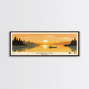 Clearwater Lake Missouri Framed Canvas Print, Pop Art Panoramic Travel Poster, Midcentury Modern, Wall Art, Scenic Nature Painting, Bedroom Decor, Living Room Art
