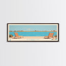 El Dorado Lake Kansas Framed Canvas Print, Panoramic Wall Art, Midcentury Modern, Pop Art, Living Room Art, Travel Poster, Vintage Lake Art