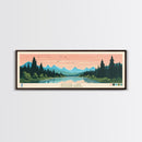 Goose Lake California Oregon Framed Canvas Print, Panoramic Wall Art, Midcentury Modern, Pop Art, Living Room Decor, Travel Poster, Lake View, Nature Art
