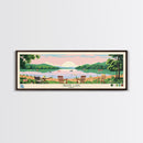 Grape Lake Ohio Framed Canvas Print, Panoramic Wall Art, Midcentury Modern, Pop Art, Living Room Wall Art, Travel Poster, Artistic Decor, Nature Art