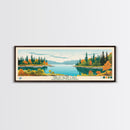 Great Bear Lake Northwest Framed Canvas Print, Panoramic Art, Midcentury Modern, Pop Art, Bedroom Decor, Travel Poster, Lake View, Wall Art