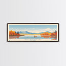 Great Sacandaga Lake New York Framed Canvas Print, Panoramic Art, Midcentury Modern, Pop Art, Bedroom Decor, Travel Poster, Lake House Art, Home Decor