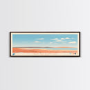 Great Salt Plains Lake Oklahoma Framed Canvas Print, Panoramic Art, Midcentury Modern, Pop Art, Bedroom Decor, Travel Poster, Lake House Art, Wall Art