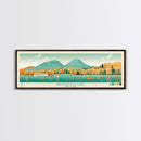 Greenwood Lake New York Framed Canvas Print, Panoramic Art, Midcentury Modern, Pop Art, Bedroom Decor, Travel Poster, Lake House Decor