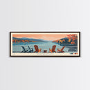 Herrington Lake Kentucky Framed Canvas Print, Panoramic Wall Art, Midcentury Modern, Pop Art, Living Room Wall Art, Travel Poster, Lake View, Nature Art