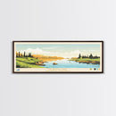 Horton Lake Northwest Territories Framed Canvas Print, Panoramic Art, Midcentury Modern, Pop Art, Living Room Decor, Travel Poster, Lake House Decor